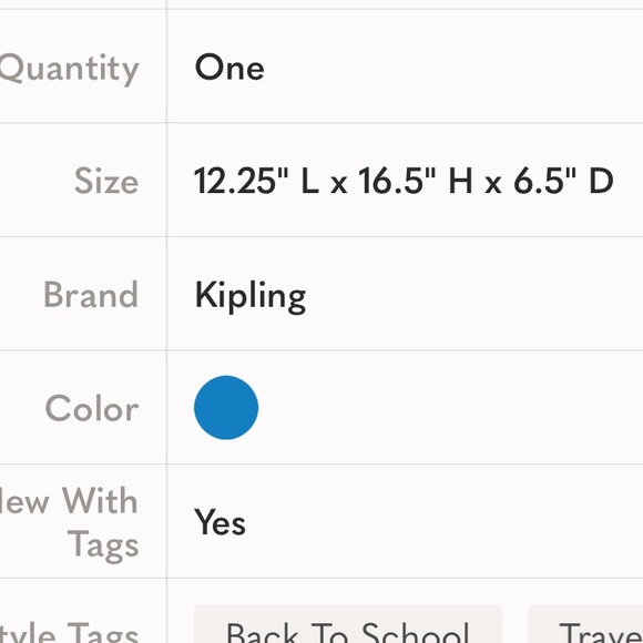 NWT KIPLING Navy Fundamental Backpack - Size Medium - SOLD OUT ONLINE - Picture 11 of 12